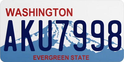 WA license plate AKU7998