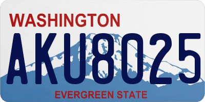WA license plate AKU8025