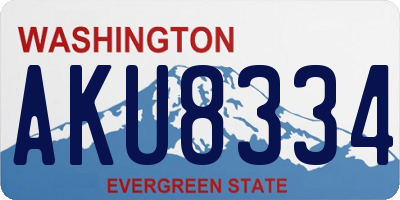 WA license plate AKU8334