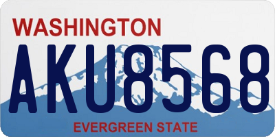 WA license plate AKU8568