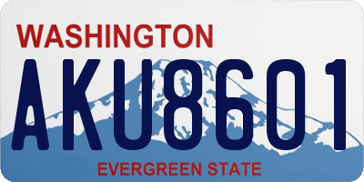 WA license plate AKU8601