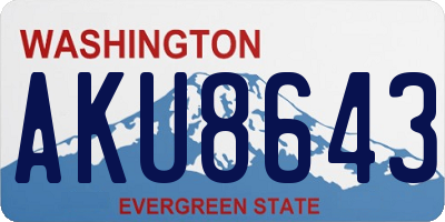 WA license plate AKU8643