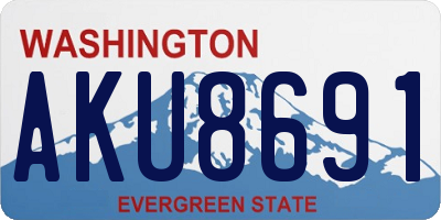 WA license plate AKU8691