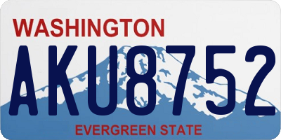 WA license plate AKU8752