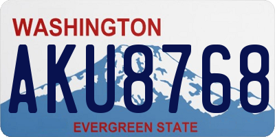 WA license plate AKU8768