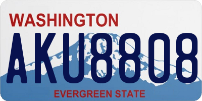 WA license plate AKU8808