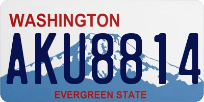 WA license plate AKU8814