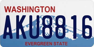 WA license plate AKU8816