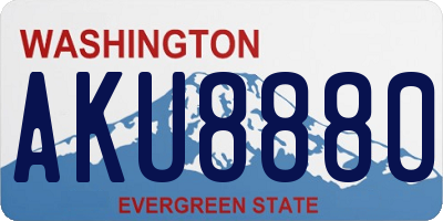 WA license plate AKU8880