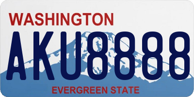 WA license plate AKU8888