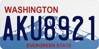 WA license plate AKU8921