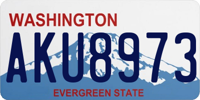 WA license plate AKU8973