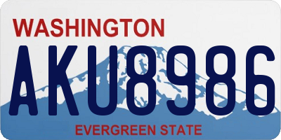 WA license plate AKU8986
