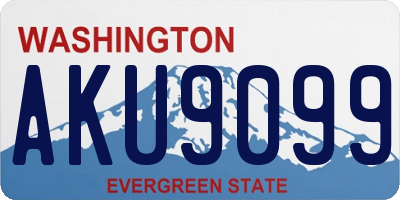 WA license plate AKU9099