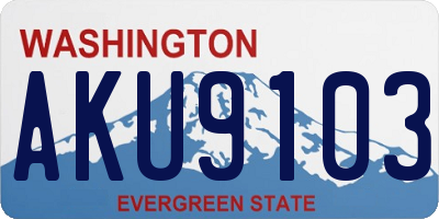 WA license plate AKU9103