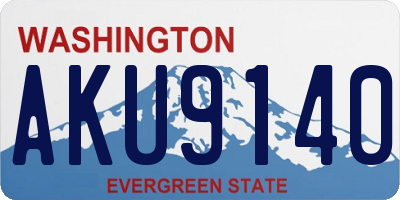 WA license plate AKU9140