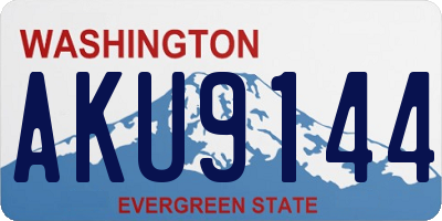 WA license plate AKU9144