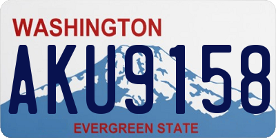 WA license plate AKU9158