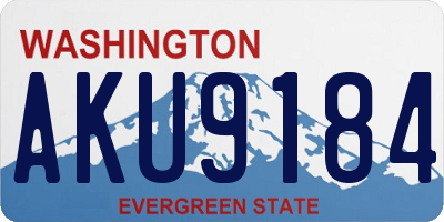 WA license plate AKU9184