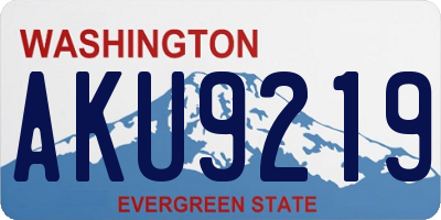 WA license plate AKU9219