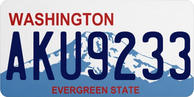 WA license plate AKU9233