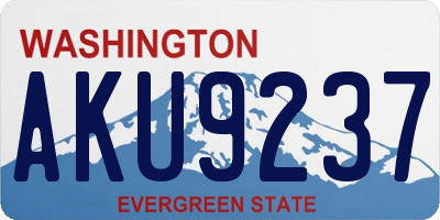 WA license plate AKU9237
