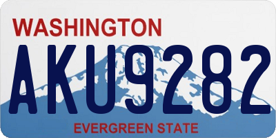 WA license plate AKU9282