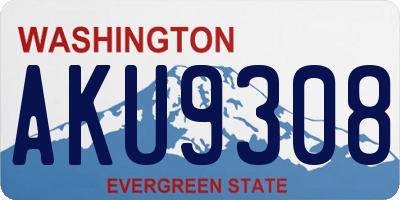 WA license plate AKU9308