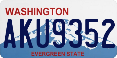 WA license plate AKU9352