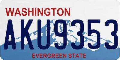 WA license plate AKU9353