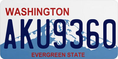 WA license plate AKU9360