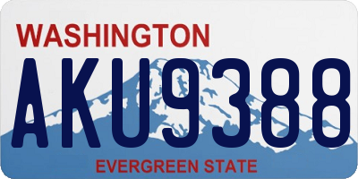 WA license plate AKU9388