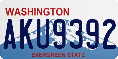 WA license plate AKU9392
