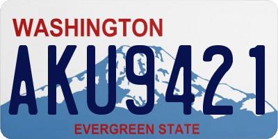 WA license plate AKU9421