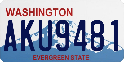 WA license plate AKU9481