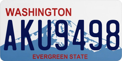 WA license plate AKU9498