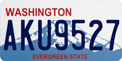 WA license plate AKU9527