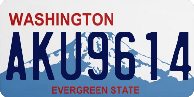 WA license plate AKU9614