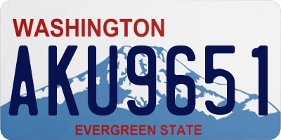 WA license plate AKU9651