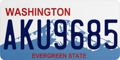 WA license plate AKU9685
