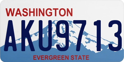WA license plate AKU9713