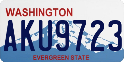 WA license plate AKU9723