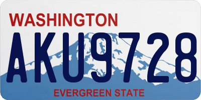 WA license plate AKU9728