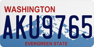 WA license plate AKU9765
