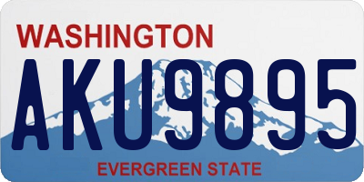 WA license plate AKU9895