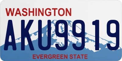 WA license plate AKU9919