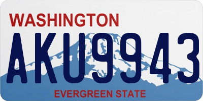 WA license plate AKU9943
