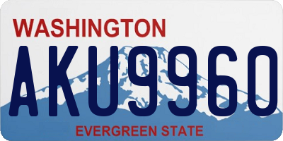 WA license plate AKU9960