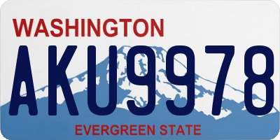 WA license plate AKU9978