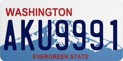 WA license plate AKU9991